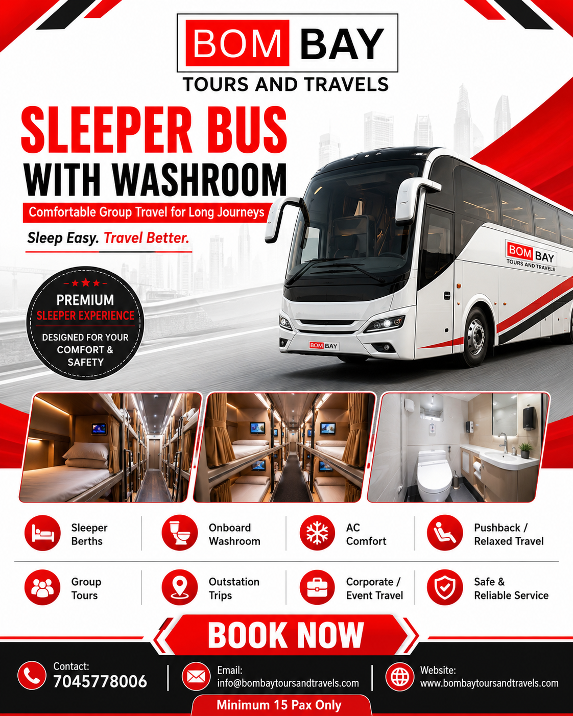 Luxury Slipper Bus with Washroom
